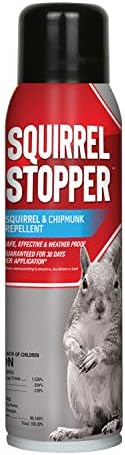 Squirrel Stopper Repellent Spray - Chipmunk & Squirrel Deterrent for Bird Feeders, Garden & Homes - Weather-Resistant Formula - Scent, Taste & Touch Barrier - Safe Around Kids & Pets - 32oz