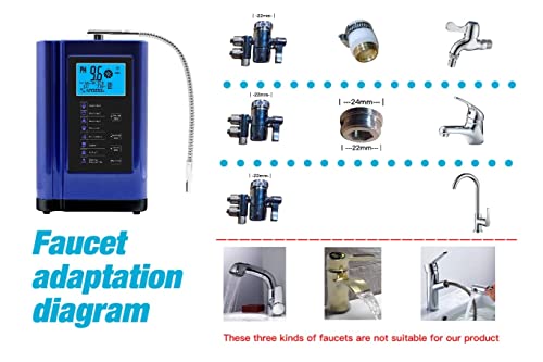 Water Ionizer, Water Purifier Machine PH 3.5-10.5 Alkaline Acid Water Machine, Up to -500mV ORP, 8000 Liters Per Filter, 7 Water Settings
