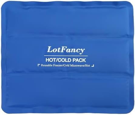 LotFancy Ice Pack for Injuries, Pack of 2, Reusable Hot Cold Pack for Therapy, Cooling or Heating Pad for First Aid, Back Shoulder Neck Head Feet Pain Relief, 11 x 5 Inches