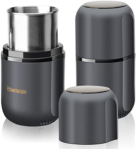 COOL KNIGHT Herb Grinder [large capacity/fast/Electric ]-Spice Herb Coffee Grinder with Pollen Catcher/- 7.5" (Black)