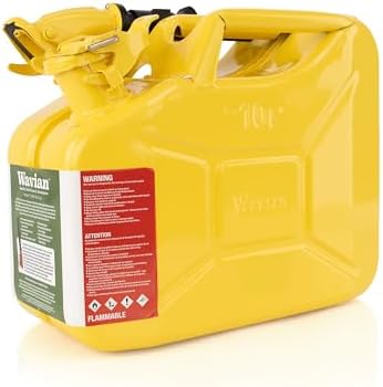 Wavian USA Authentic NATO Jerry Can and Spout System - Rust-Proof, EPA & CARB Compliant, 10 Litre, Yellow, Wavian 2.65 Gallon Gas Cans for Diesel