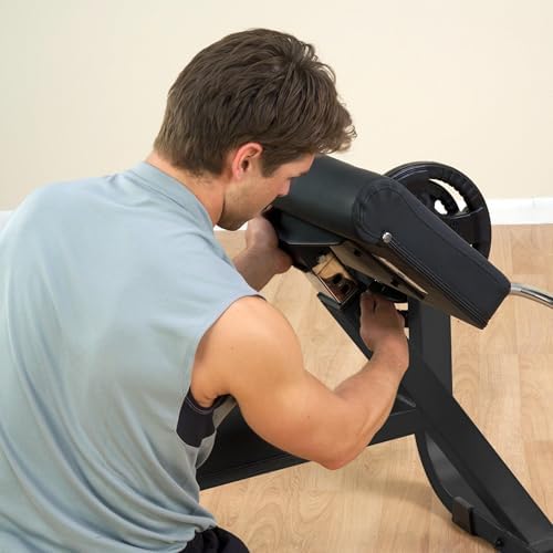 Body-Solid (GPCB329B) Preacher Curl Bench - Adjustable Arm Curl Bench for Bicep Workouts, High Tensile Strength