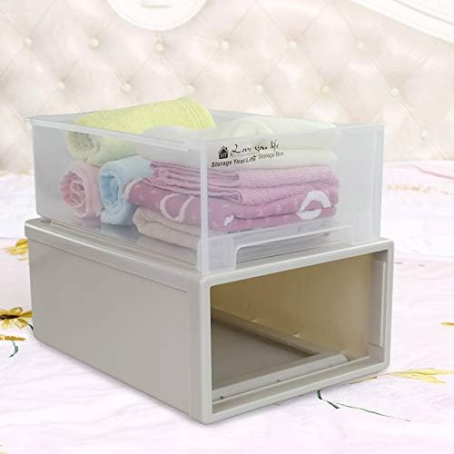 12 Quart Plastic Stacking Storage Drawer Unit Front Box, 1 Pack