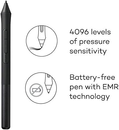Wacom Intuos Graphics Drawing Tablet with 3 Bonus Software Included, 7.9"x 6.3", Black (CTL4100) & ACK20001 Standard Nibs