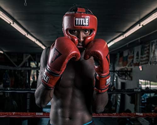 TITLE Boxing Blood Leather Sparring Headgear - MMA & Muay Thai Protection