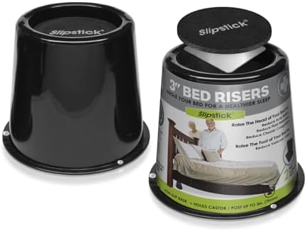 Slipstick CB676 3 Inch Incline Bed Risers for Acid Reflux, Pain