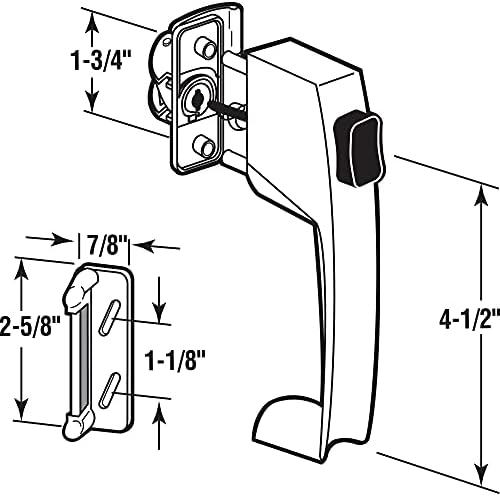 Prime-Line MP5116 Push Button Latch with Tie Down, White (1 Set)