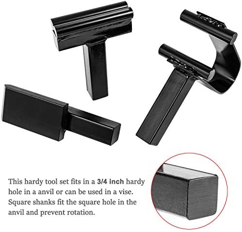 Blacksmith Anvil Forge Hardy Tool 3/4" Hot Cut Creasing Stake Spring Fuller Tool Set (3Pcs)
