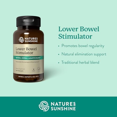 Nature's Sunshine Lower Bowel Stimulator - Helps Relieve Constipation - Cleanse & Detox Your Colon with Natural Herbal Ingredients - 25 Servings - 100 Vegitabs