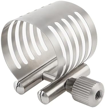 Alto Saxophone Mouthpiece Ligature Sax Ligature, Silver, Stainless Steel with Plastic Box for Alto Saxophone Ebonite Mouthpieces