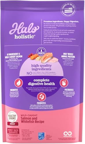 Halo Natural Dry Cat Food, Wild Salmon & Whitefish Recipe, 3-Pound Bag