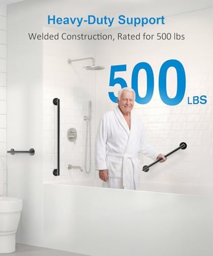 Shower Grab Bar Set, ADA Compliance Brushed Stainless Steel Handicap Grab Bar for Bathtubs and Showers, Modern 3-Pack 18" 24" 36" Shower Safety Bars for Seniors