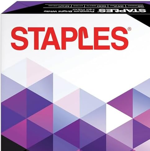 Staples Laser Paper 8.5 x 11 Inch 28 lb 98 Bright High‑Quality Prints, 500 Sheets | Heavyweight paper for crisp, professional prints in laser printers and copiers.