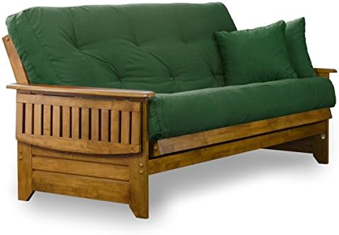 Brentwood Tray Arm Queen Size Wood Futon Frame - Heritage Finish