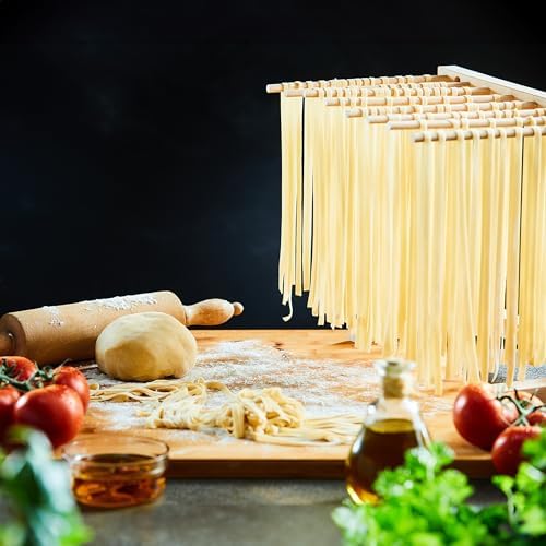 Fante's Collapsible Pasta Drying Rack, for Drying Spaghetti Fettuccine Angel Hair Linguini and Long Homemade Noodles