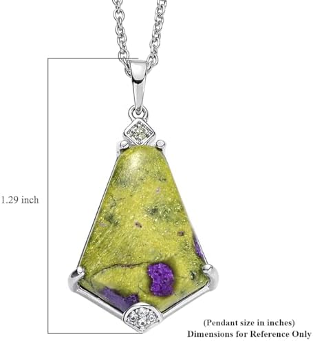 Multi 11.50 ctw Earthborn Grace Royal Shield Pendant Steel Necklace 20"