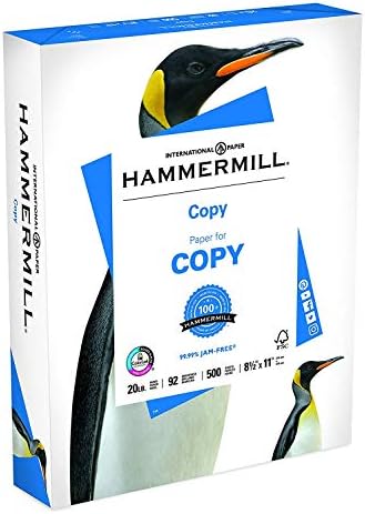 Hammermill Printer Paper, 20 lb Copy Paper, 8.5 x 11-1 Small Pack (400 Sheets) - 92 Bright, Made in the USA