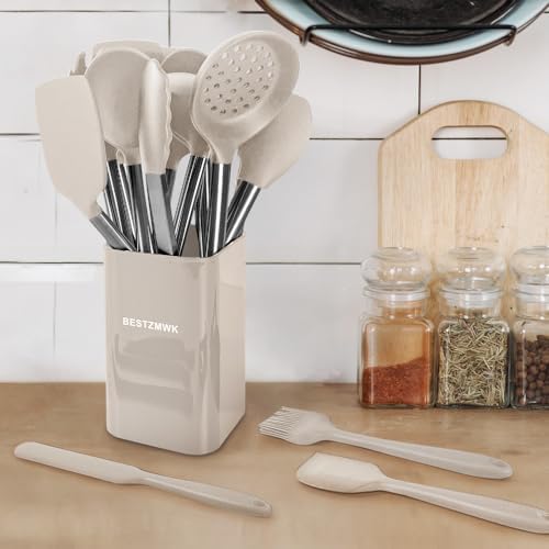 Kitchen Utensil Set-Silicone Cooking Utensils-33 Kitchen Gadgets & Spoons for Nonstick Cookware-Silicone and Stainless Steel Spatula Set-Best