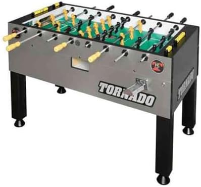 Tornado Platinum Tour Edition T-3000 Tournament Foosball Table Soccer Game - 3 Goalie - Silver - Coin Operated