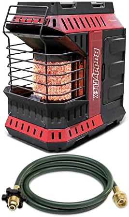 Mr. Heater MH11BFLEX Buddy FLEX 11,000 BTU Portable Propane Heater with 10-Feet Propane Hose Assembly Bundle (2 Items)