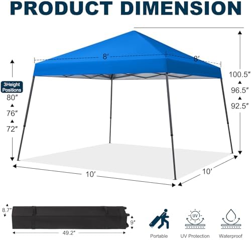 MASTERCANOPY 11x11 Slant Leg Pop Up Canopy Tent Black