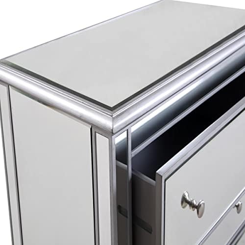 3 Drawer Bedside Cabinet, Silver