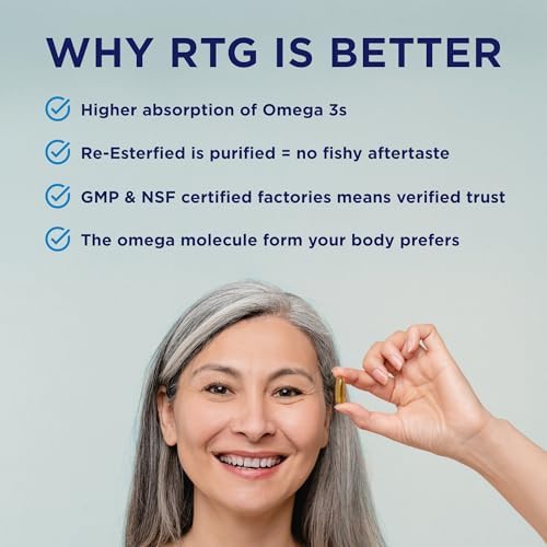 PRN rTG Omega 3 Supplement - 240 Softgels, 60-Day Supply | Fish Oil Omega 3 Supplements with 1680 mg EPA & 560 mg DHA, Omega-3 + Vitamin D for Skin, Joint, Brain, Eye & Heart Health
