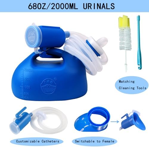 2000ML Urinal for Men, Spill Proof Urine Bottle, Pee Bottle for Hospital