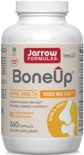Jarrow Formulas BoneUp, 1,000mg Calcium Per Day, 240 Capsules | Bone Density Support, MCHA Calcium, Vitamins D3 & K2, Provides Skeletal Nutrition, Strong Bone Support, 40 Day Supply