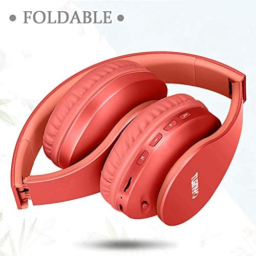 TUINYO Wireless Headphones Over Ear, Bluetooth Headphones with Microphone, Foldable Stereo Wireless Headsetfor Travel Work TV PC Cellphone-Purple