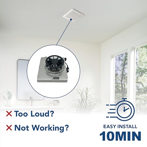 Broan-NuTone RE70BN 70 CFM Bathroom Exhaust Fan Replacement Motor Kit, Easy DIY Replacement Motor Kit for 70 CFM and 50 CFM Bath Fans, White