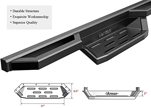 APS Stainless Steel Pocket Steps Running Boards Side Bars Compatible with Ram 1500 2009-2018 Crew Cab & Ram 2500 3500 2010-2026