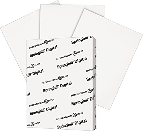 Springhill White 8.5” x 11” Cardstock Paper, 90lb, 163gsm, 250 Sheets (1 Ream) – Premium Lightweight Cardstock, Printer Paper with Smooth Finish for Greeting Cards, Flyers, Scrapbooking – 015101R