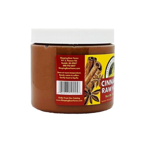 Cinnamon Honey 24oz - Creamy Raw Honey with Certified Organic Cinnamon - Sleeping Bear Farms - Unprocessed Untreated Spreadable Honey - Natural