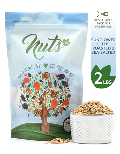 NUTS U.S. – Sunflower Seeds | Roasted and Sea-Salted | No Added Colors and No Artificial Flavors | Packed and Grown In USA | Shelled Sunflower Seeds In Resealable Bags!!! (2 LB)