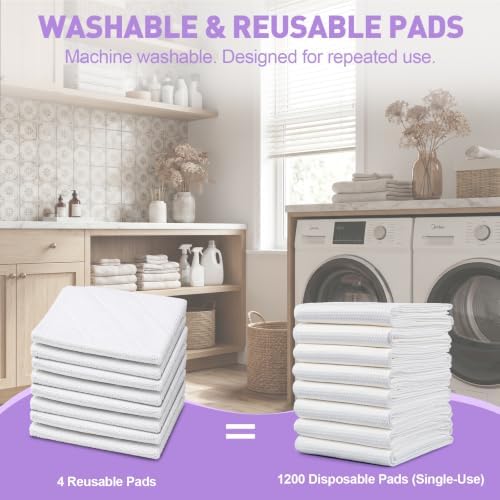 4 Pack Steam Mop Replacement Pads Compatible with Shark Steam Pocket Mop S3500 Series (S3501, S3601, S3550, S3901, SE450)
