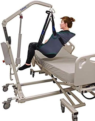 Electric Patient Lift - Rhino Lift with Manual Low Base - with Universal Divided Leg Sling(Large), 450 lb. Weight Capacity.