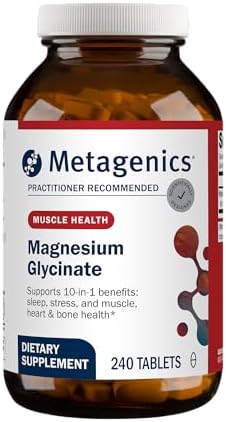 Metagenics Magnesium Glycinate 100mg-Highly Absorbable Magnesium Supplement for Sleep, Stress Relief & Muscle Relaxation - Bone, Heart & Nerve Health-Non-GMO, Gluten-Free-120 Tablets