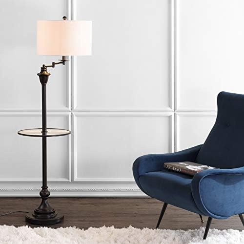 JONATHAN Y Cora 60" Metal Swing Arm Floor Lamp, Oil Rubbed Bronze/Clear