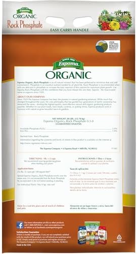 Espoma RP28 Rock Phosphate – 28lb Organic Plant Fertilizer! for Outdoor Flower Or Vegetable Gardens – Promotes Blooming & Root Growth – for