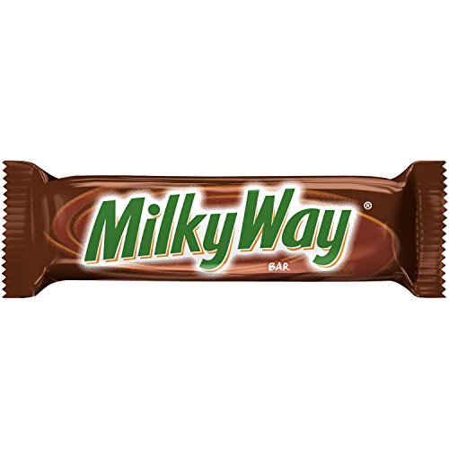 MILKY WAY Milk Chocolate Caramel Candy Bars, Full Size, Bulk Box, 36 ct | Caramel and nougat in milk chocolate bars, individually wrapped for sharing, party favors, movie nights, gift bag, baking