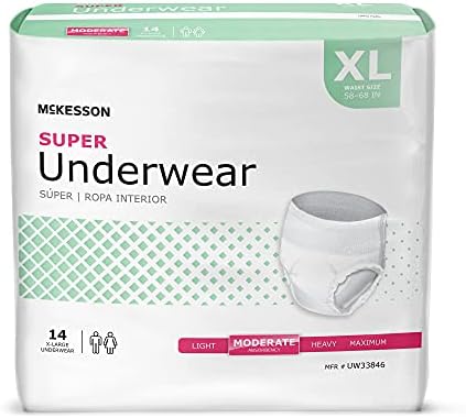 McKesson Super Adult Incontinence Underwear, Medium, Moderate, 44 in, 80 ct
