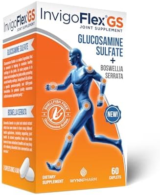 INVIGOFLEX® GS - Glucosamine Sulfate (Shellfish Free, Sodium Free & Vegetarian Safe) Non GMO, Gluten Free - with Boswellia Serrata - Knees, Hands, Back, and Hip Premium Joint Supplement