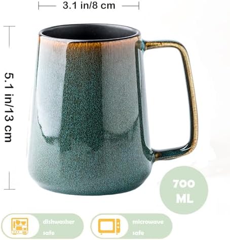 Large Ceramics Coffee Mugs, 24 oz, Large Handle Design