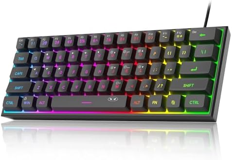 MageGee Mini 60% Gaming Keyboard, RGB Backlit 61 Key Ultra-Compact Keyboard