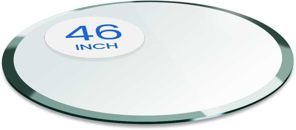 24 inch Round Glass Table Top - Tempered - 3/8" Thick Glass Surface, Safe Pencil Edge, Multipurpose for Dining Table, Patio, Coffee and End Table