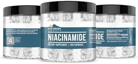 Earthborn Elements Niacinamide (Vitamin B3), Capsules, No Magnesium Fillers, No Flush