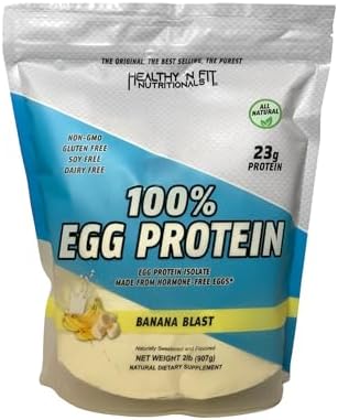 Healthy 'N Fit 100% Egg Protein- Vanilla Ice Cream (2lb): 100% Egg White Protein Plus Natural Peptides. Pure, All Naturally Sweetened Protein