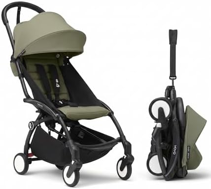 Stokke YOYO3 Travel Stroller from 6 Months, Easy Fold, Black/Black | Includes Frame, Seat Cushion, & Canopy, Light & Compact, Carry-on Compatible, Storage in Zip Back Pocket & Under Seat Basket