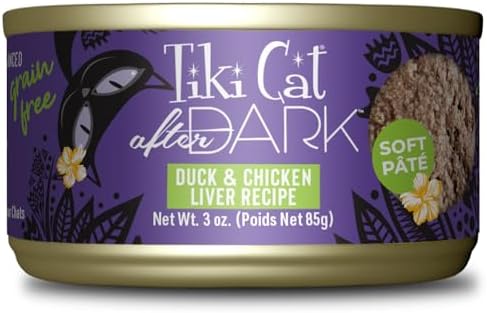 Tiki Cat After Dark Pate Wet Cat Food, Duck & Chicken Liver, 3 oz. Cans